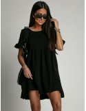 Oversize dress with short sleeves, black FK530 - Online store - Boutique